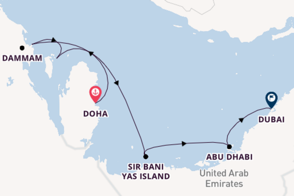 Arabian Gulf from Doha, Qatar with the Norwegian Sky