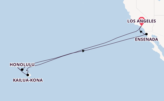 Polynesië vanaf Los Angeles, Verenigde Staten met de Carnival Legend