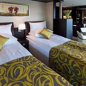 Come aboard the Avalon Impression  and discover one of 6 cabin categories on a total of 4 decks that can accommodate 128 passengers. Choose your dream cabin and feel at home on board the Avalon Impression !