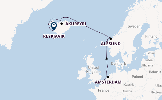 Arctic Ocean from Southampton, England with the Norwegian Getaway