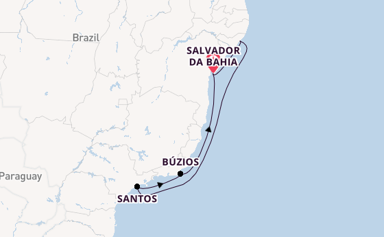 Brazil from Salvador da Bahia, Brazil with the MSC Virtuosa