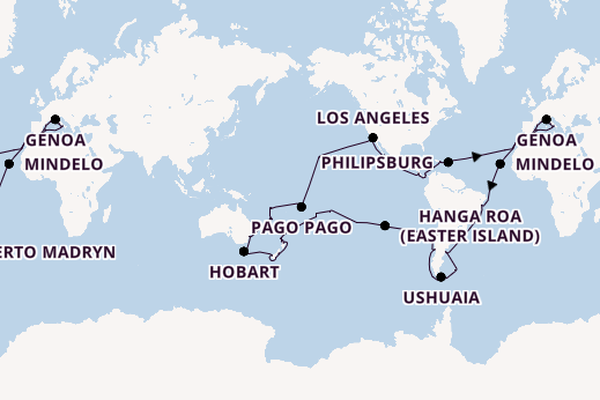 World Cruise from Marseille, France with the MSC Magnifica