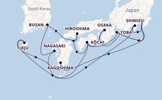 Japan from Yokohama (Tokyo), Japan with the Diamond Princess