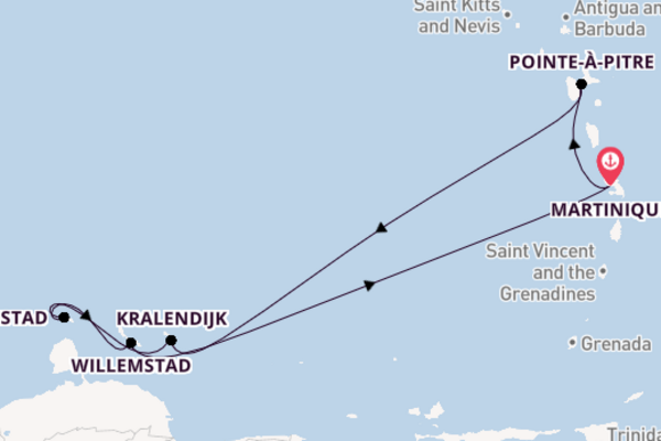 Zuidelijke Caraïben vanaf Martinique, Martinique met de Costa Fortuna