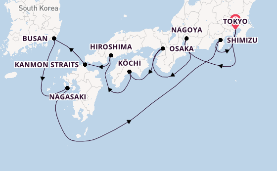 Japan from Tokyo, Japan with the Sapphire Princess