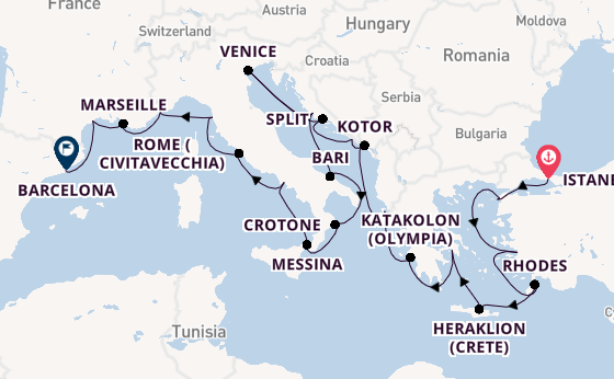 Mediterranean Sea from Istanbul, Turkey with the Viking Jupiter