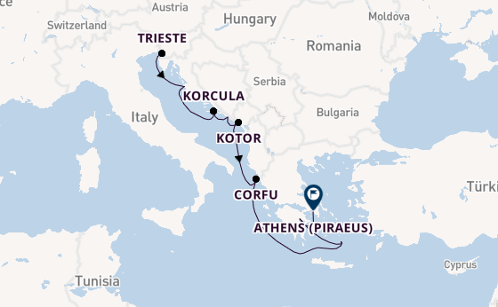 Mediterranean Sea from Trieste, Italy with the Nieuw Amsterdam
