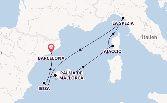 Westliches Mittelmeer ab Barcelona auf AIDAcosma