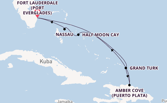 Karibik ab Fort Lauderdale (Port Everglades), USA auf der Zuiderdam