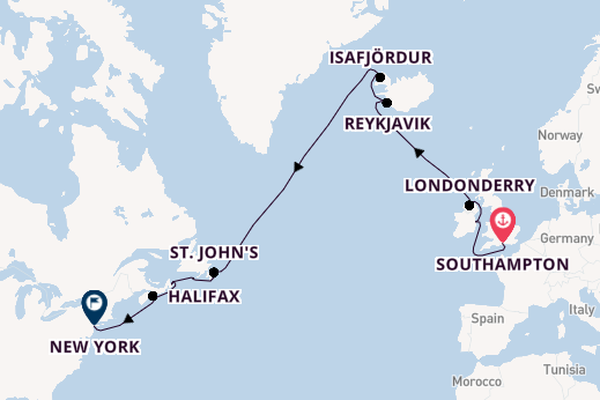 Transatlantic from Southampton, England with the Sirena