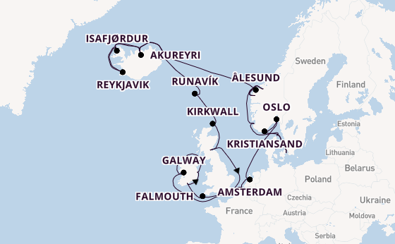 Britse Eilanden vanaf Kopenhagen, Denemarken met de Caribbean Princess