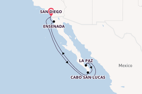 USA West Coast from San Diego, California, USA with the Serenade of the Seas