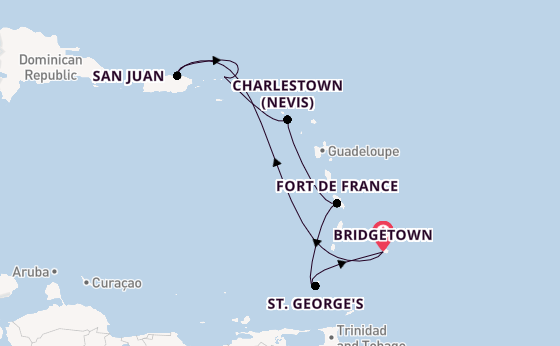 Caribbean from Bridgetown, Barbados with the Emerald Princess
