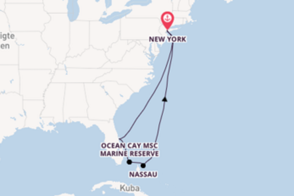 New York und Ocean Cay MSC Marine Reserve entdecken