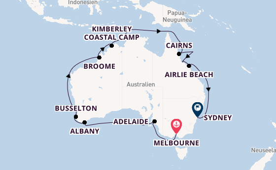 Australien ab Melbourne, Australien auf der Grand Princess