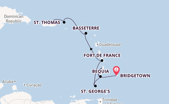 Southern Caribbean from Bridgetown, Barbados with the Silver Nova