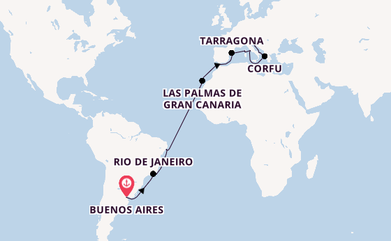 Transatlantic from Buenos Aires, Argentina with the MSC Splendida