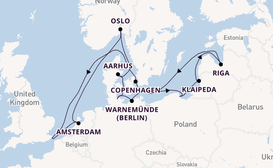 British Isles from London (Dover), England, United Kingdom with the Nieuw Statendam