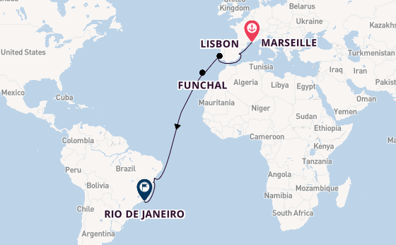 Transatlantic from Marseille, France with the MSC Musica