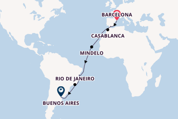 Transatlantic & Repositioning from Barcelona, Spain with the MSC Magnifica