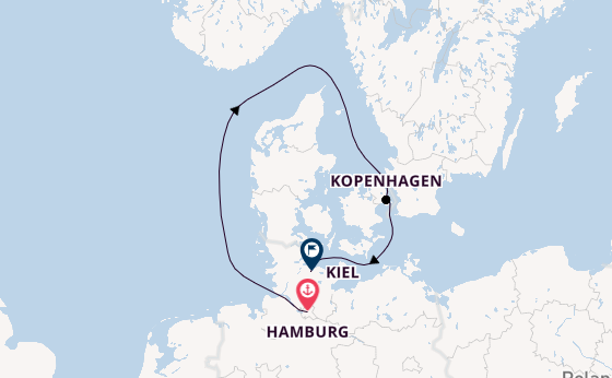 Europa vanaf Hamburg, Duitsland met de MS EUROPA 2