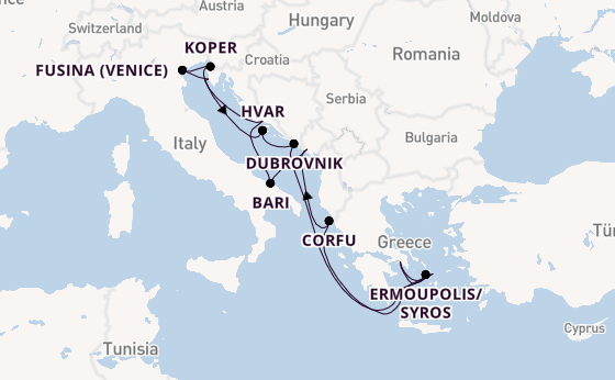 Eastern Mediterranean from Athens (Piraeus), Greece with the EXPLORA I