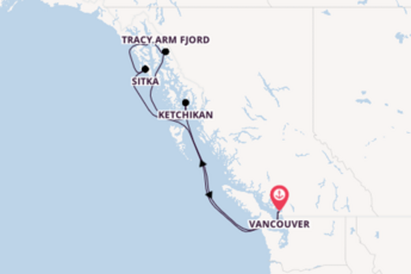 Cruise naar Vancouver via Tracy Arm Fjord