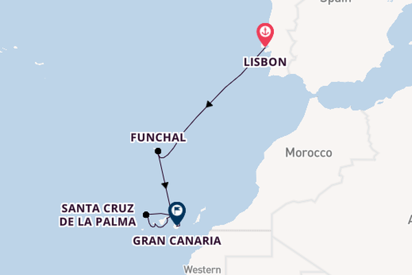 Canary Islands from Lisbon, Portugal with the Azamara Journey