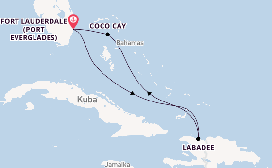 Karibik ab Fort Lauderdale (Port Everglades), USA auf der Adventure of the Seas