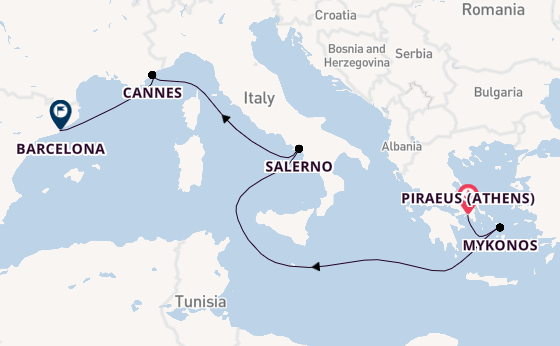 Med Coastal Voyage: Athens to Barcelona