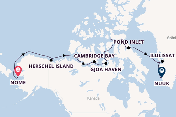 Arktis ab Nome, Alaska auf der MS Roald Amundsen