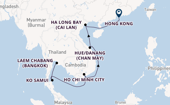 South East Asia from Laem Chabang (Bangkok), Thailand with the Viking Neptune
