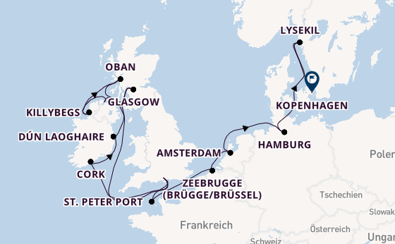 Britische Inseln ab Southampton, Großbritannien auf der EXPLORA IV