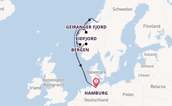 Norwegen ab Hamburg auf AIDAprima