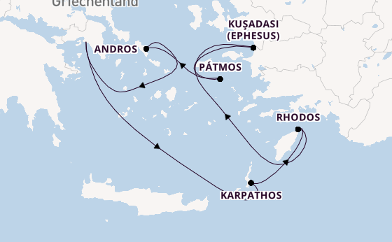 Östliches Mittelmeer ab Piräus (Athen), Griechenland auf der Star Flyer