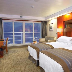 Come aboard the undefined and discover one of 11 cabin categories on a total of 5 decks that can accommodate 264 passengers. Choose your dream cabin and feel at home on board the undefined!