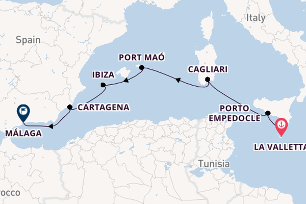 Westelijke Middellandse Zee vanaf La Valletta, Malta met de Star Clipper