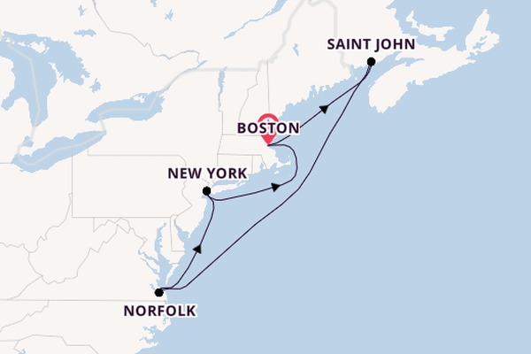 East Coast of America from Boston, Massachusetts, USA with the Zuiderdam