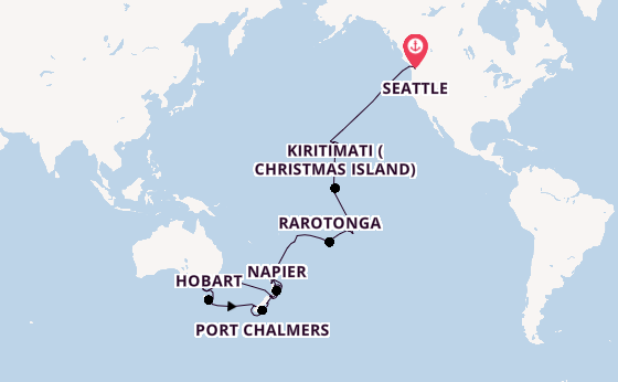 Transpacifisch vanaf Seattle, Verenigde Staten met de Westerdam