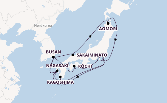 Japan ab Tokio, Japan auf der Diamond Princess