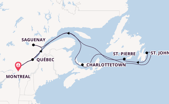 Canada vanaf Saint Lawrence River Cruising met de Volendam
