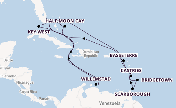 Caribbean vanaf Fort Lauderdale, Verenigde Staten met de Nieuw Amsterdam
