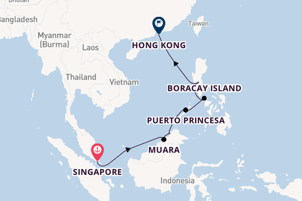South East Asia from Singapore, Singapore with the Riviera