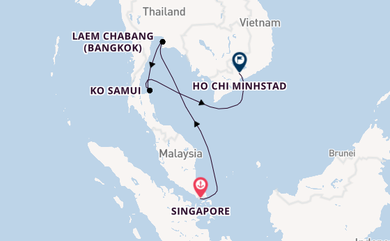 Zuidoost-Azië vanaf Singapore, Singapore met de Azamara Quest