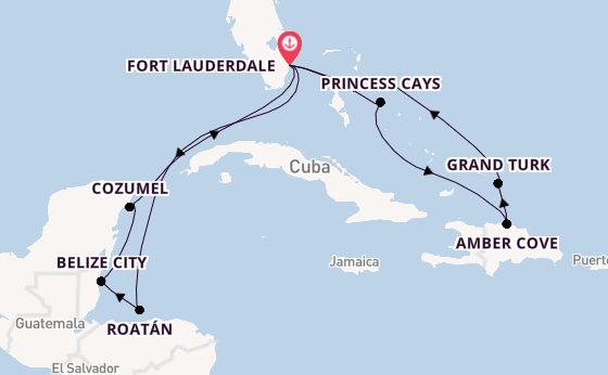Caribbean vanaf Fort Lauderdale, Verenigde Staten met de Regal Princess