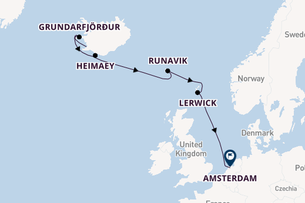 Arctic from Reykjavik, Iceland with the Zuiderdam