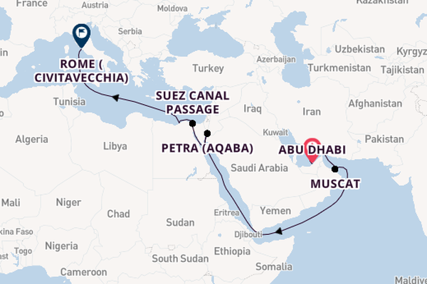 Middle East from Abu Dhabi, United Arab Emirates with the MSC Euribia