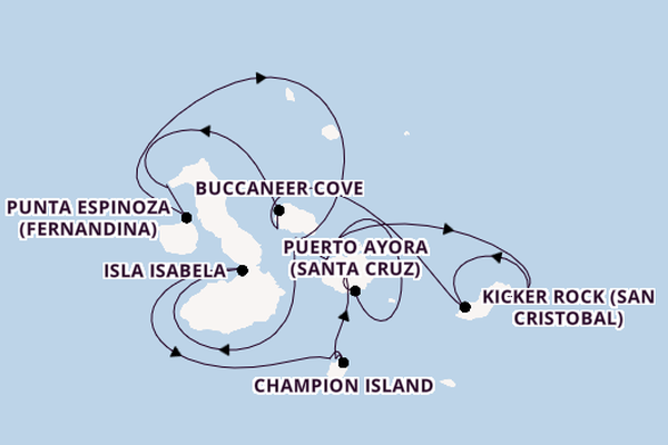 Galapagos Islands from San Cristobal Island, Galapagos, Ecuador with the Silver Origin