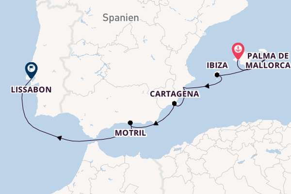 Westliches Mittelmeer ab Palma de Mallorca, Spanien auf der VASCO DA GAMA