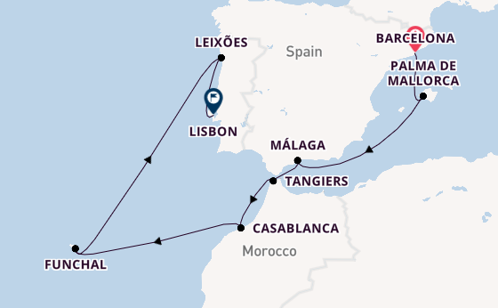 Western Mediterranean from Barcelona, Spain with the Mariner of the Seas